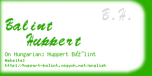 balint huppert business card